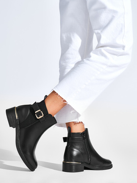 Classic Black Ankle Boots with Buckle