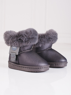 Gray Furry Snow Boots for Her