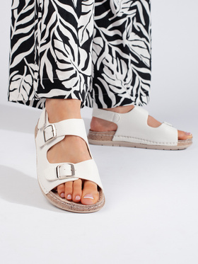 White Buckle Sandals