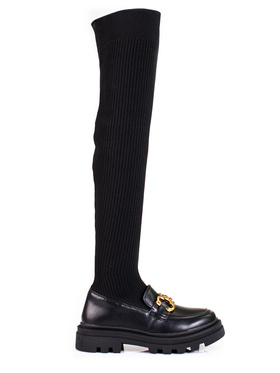 Black Boots with Stretchy Upper