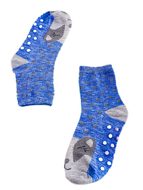 Blue Badger Non-Slip Socks for Girls