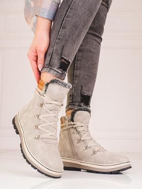 Cozy Gray Boots with Warm Lining