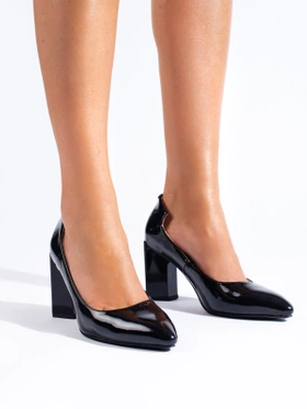 Black Block Heel Pumps