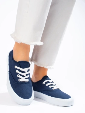 Classic Lace-Up Navy Sneakers