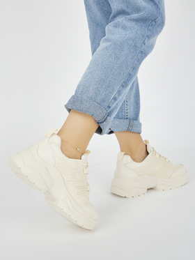 Creamy Chunky Sole Sneakers