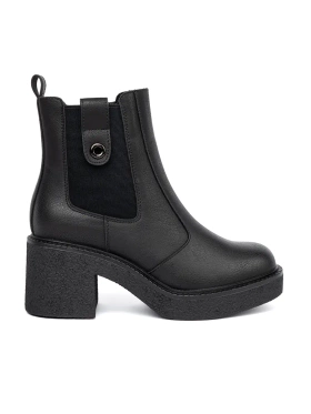 Elegant Black Ankle Boots with Elastic Insert by Sergio Leone