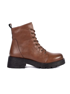 Sergio Leone Brown Leather Ankle Boots with Chunky Sole