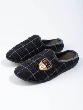 Cozy Plaid Black Slippers