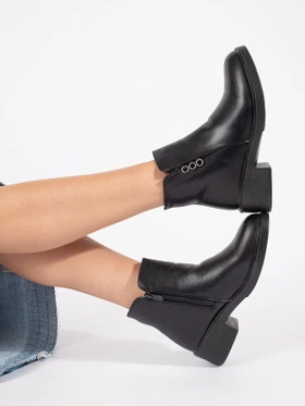 Classic Black Ankle Boots with Low Heel