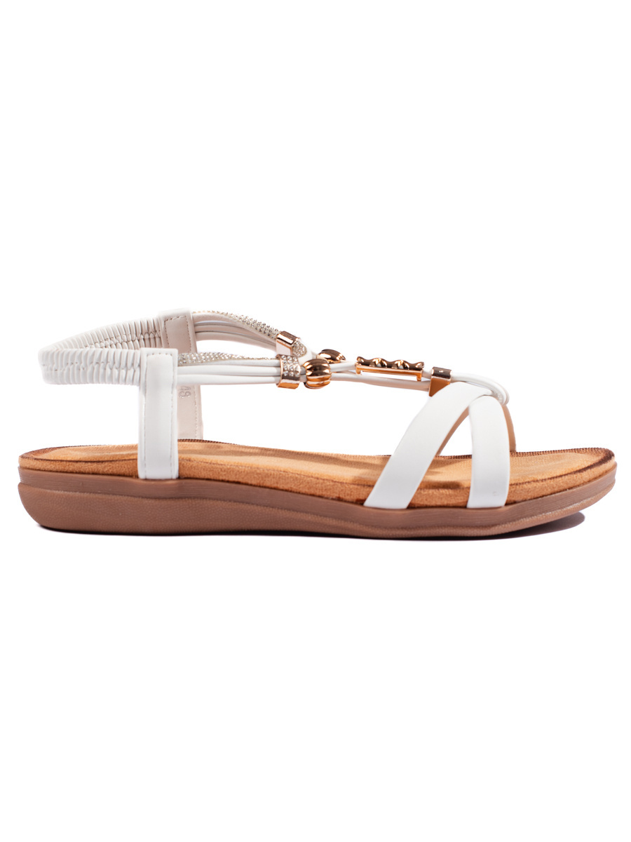 Chic White Sandals with Decorative Elements