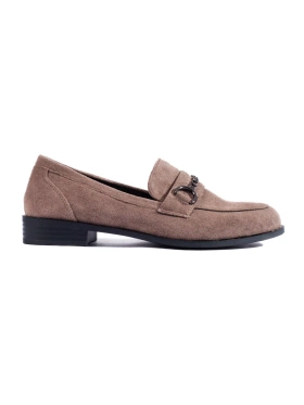 Suede Loafers in Dark Beige