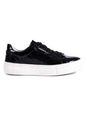 Black Leather Sneakers by Vinceza