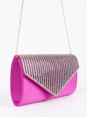 Pink Petite Crystal-Embellished Clutch Bag