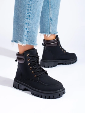 Trendy Black Hiking Boots