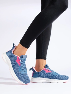 Blue Lace-Up Sport Shoes