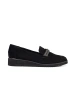 Black suede loafers