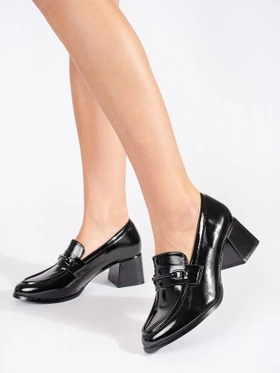 Black Heeled Loafers