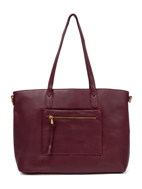 Burgundy bag with gold elements