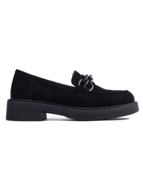 Loafersy damskie Potocki zamszowe czarne