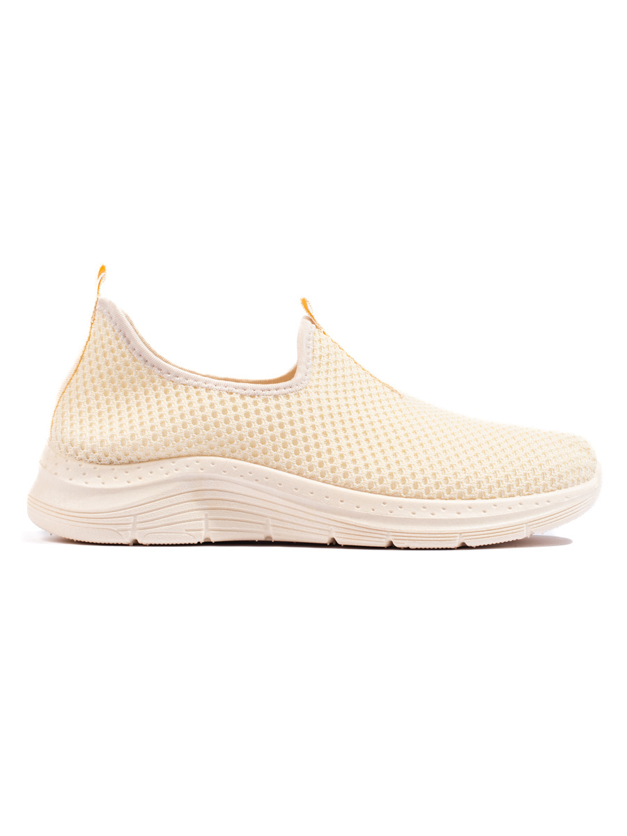 Beige Textile Sneakers