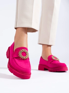 Fuchsia Suede Loafers