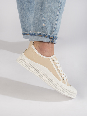 Beige Platform Sneakers