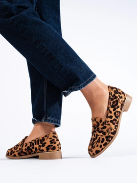 Suede Leopard Print Loafers