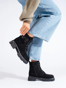 Black Eco Suede Ankle Boots