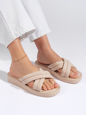 Beige Platform Slip-Ons