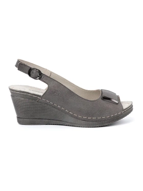 Gray women's wedge sandals