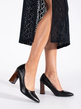 Elegant Black Block Heel Pumps