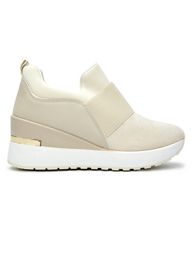 Light Beige Wedge Sneakers