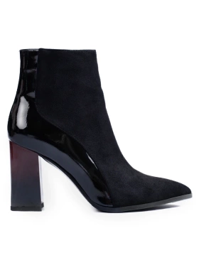 Black Suede Ankle Boots with Block Heel