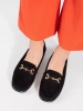 Women's black suede loafers
