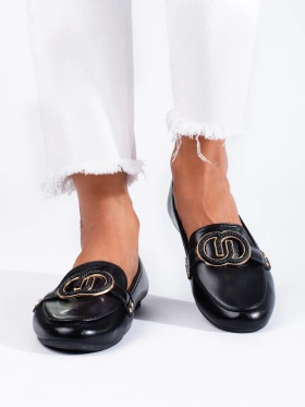 Black Loafers with Decoration