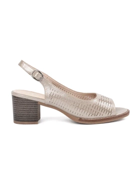 Women's Gold Low Heel Sandals