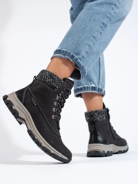 Black platform boots