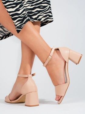 Classic Beige Block Heel Sandals