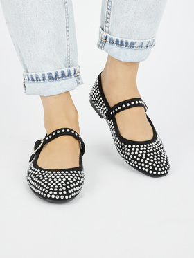 Black Studded Flats