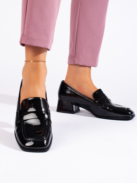 Glossy Black Low-Heel Loafers by Sergio Leone