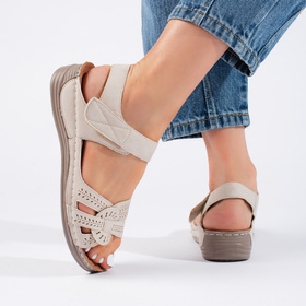 Light Beige Wedge Sandals