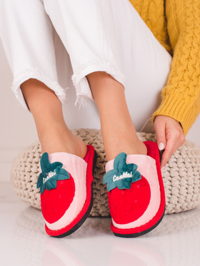 Warm Pink and Red Slippers