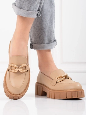 Beige platform shoes