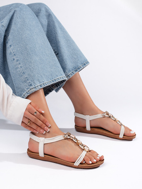 White Lightweight Flat Sandals