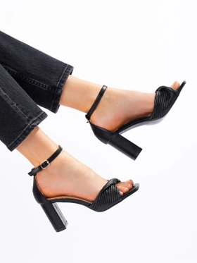 Black heeled sandals