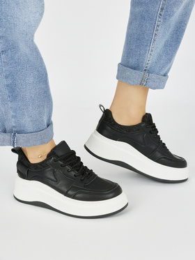 Black Chunky Sole Sneakers