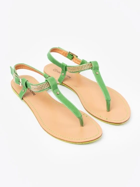 Flip Flop Sandals with Gold Embellishments