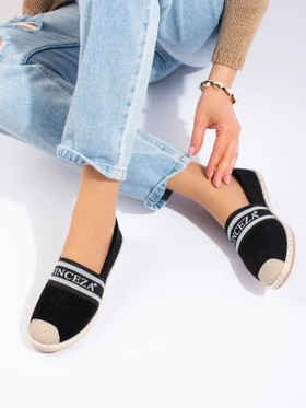 Black Suede Espadrilles by Vinceza