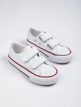 White Kids' Velcro Sneakers