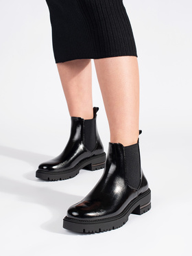 Sergio Leone Glossy Platform Ankle Boots